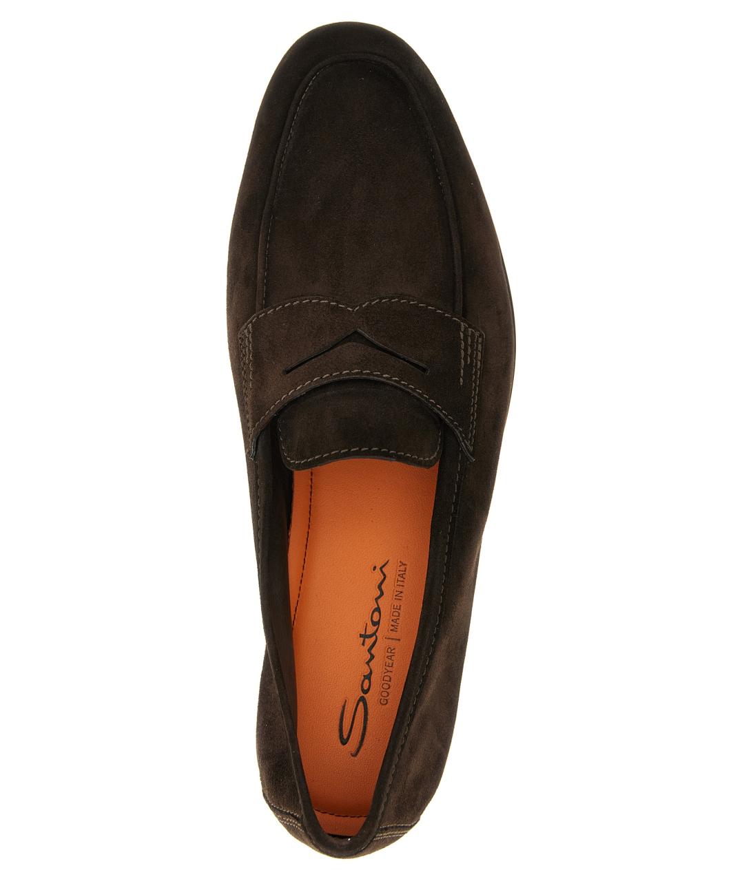 SANTONI Коричневые замшевые лоферы, фото 4