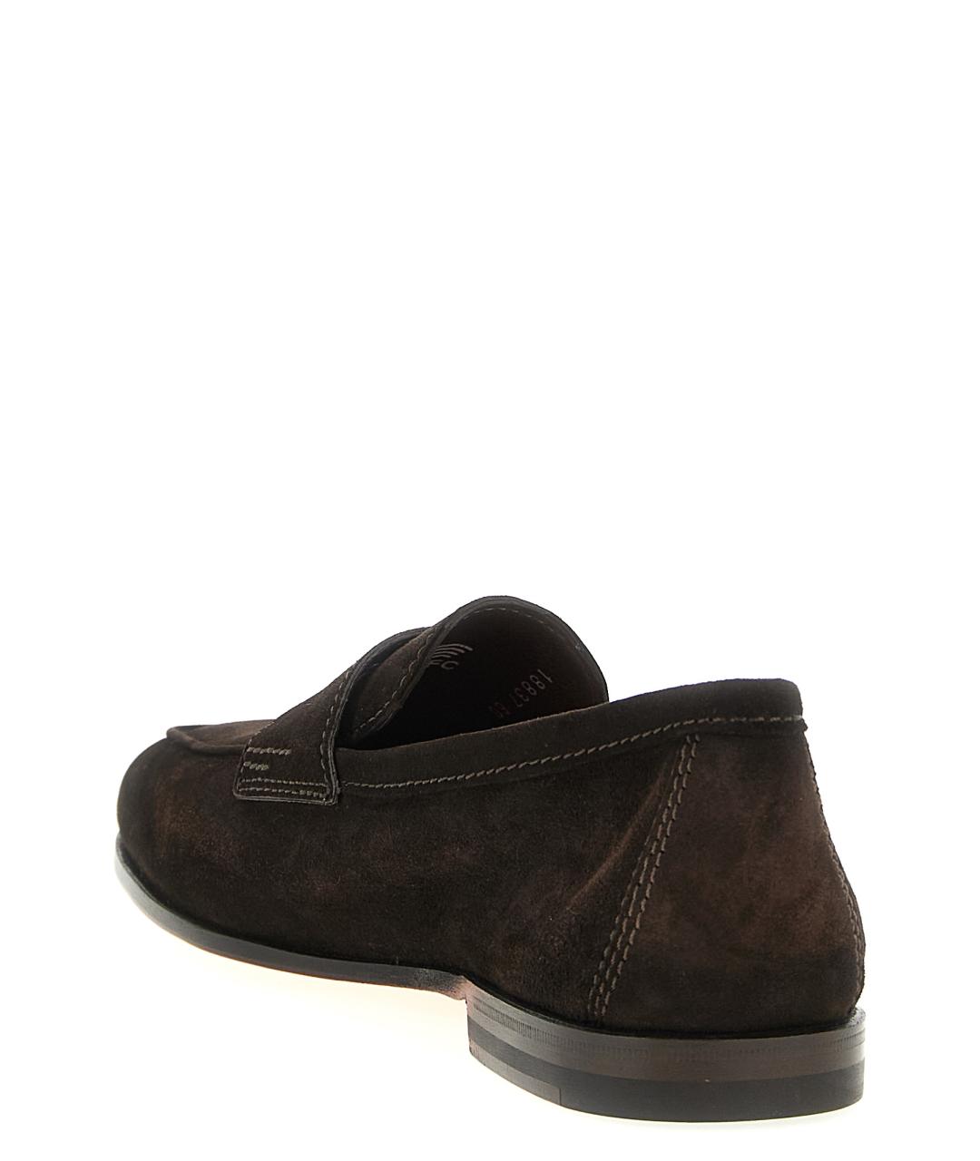SANTONI Коричневые замшевые лоферы, фото 3