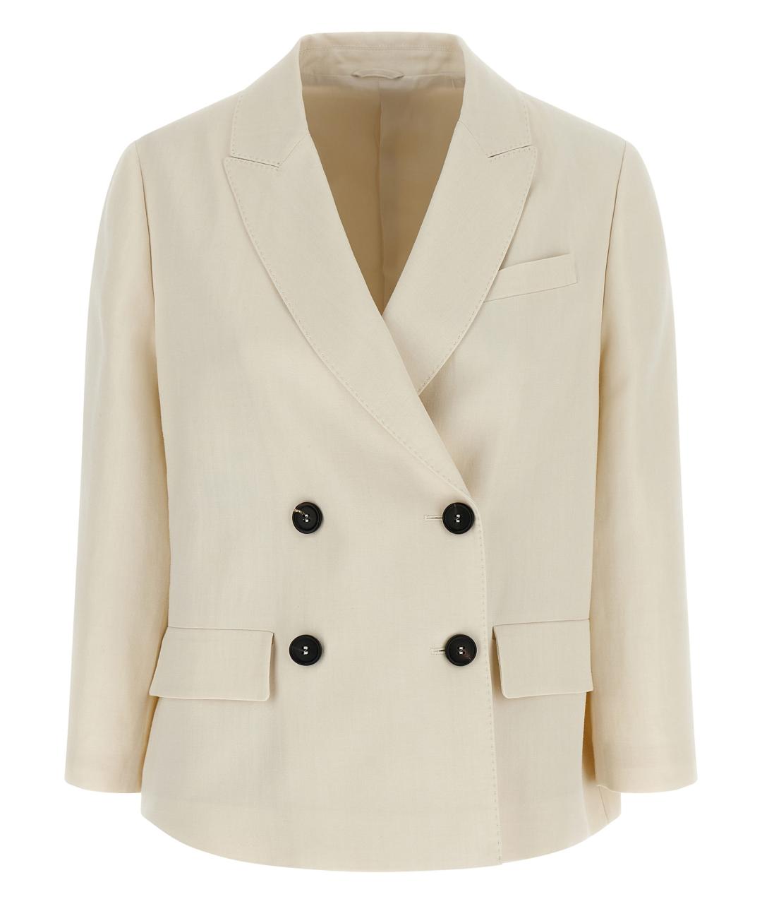 BRUNELLO CUCINELLI Белый вискозный жакет/пиджак, фото 1