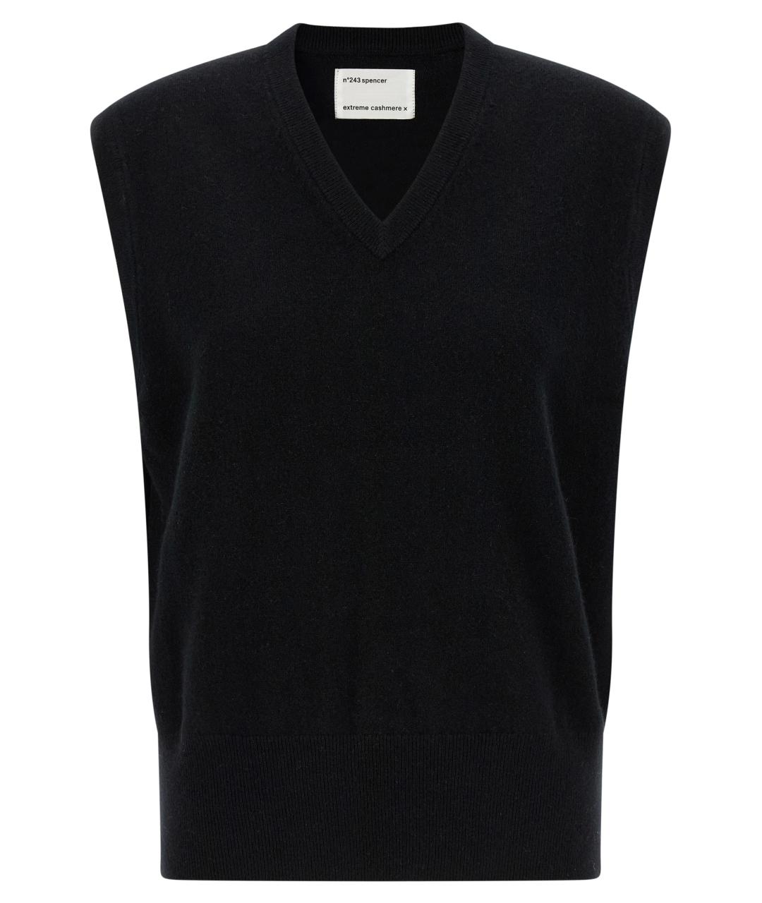 EXTREME CASHMERE Черная кашемировая жилетка, фото 1