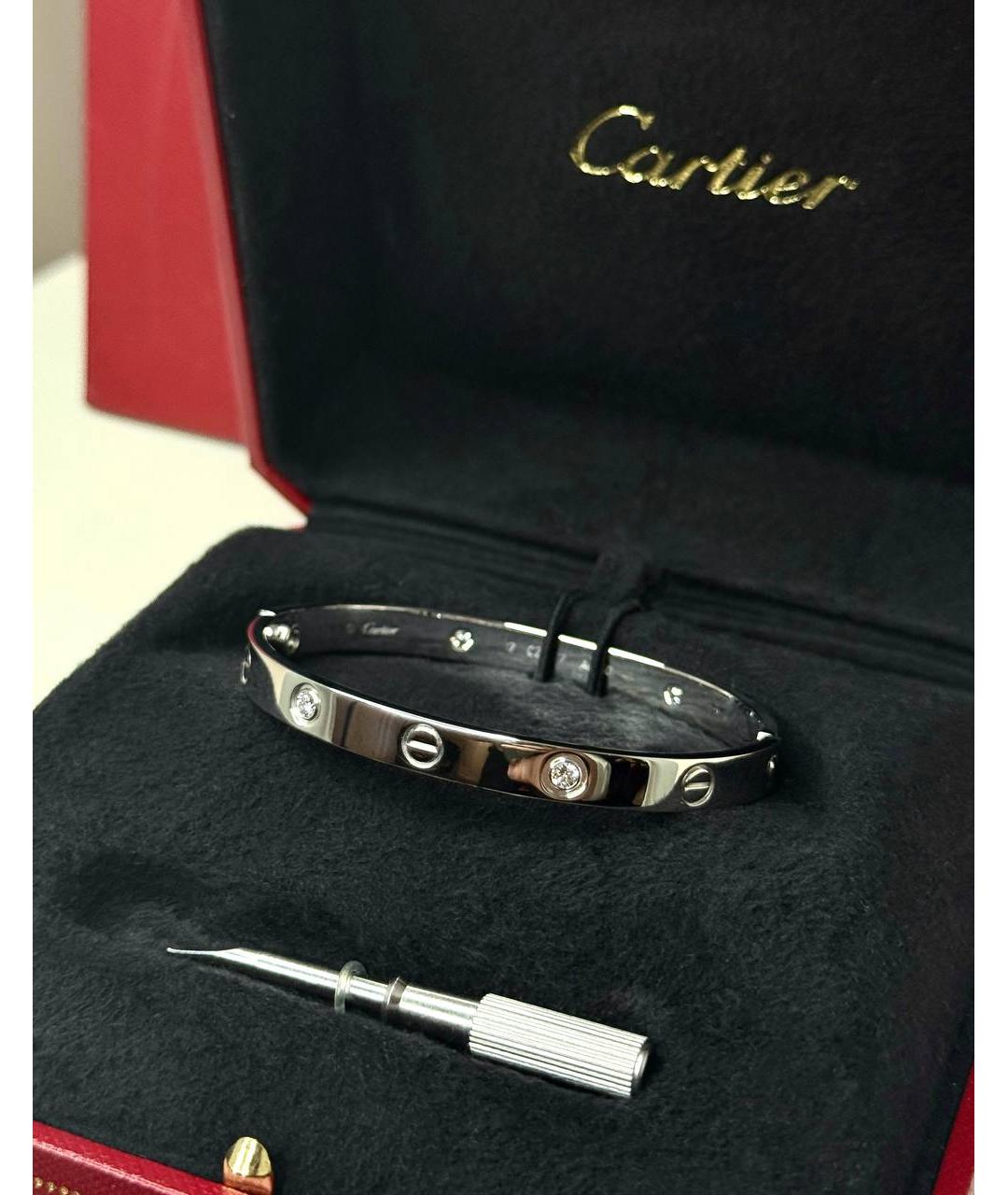 CARTIER Серебрянный браслет из белого золота, фото 2