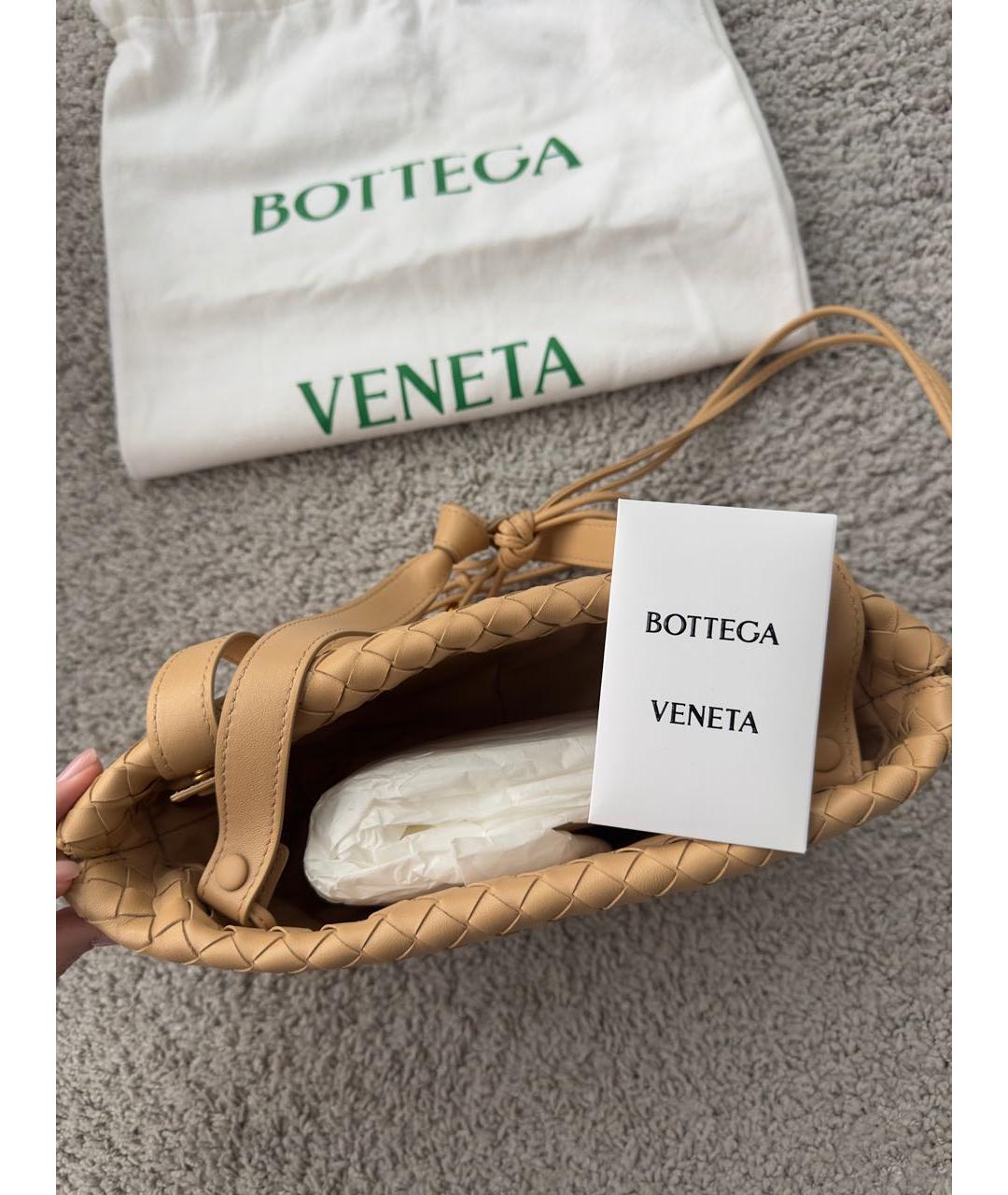 BOTTEGA VENETA Бежевая кожаная сумка через плечо, фото 6