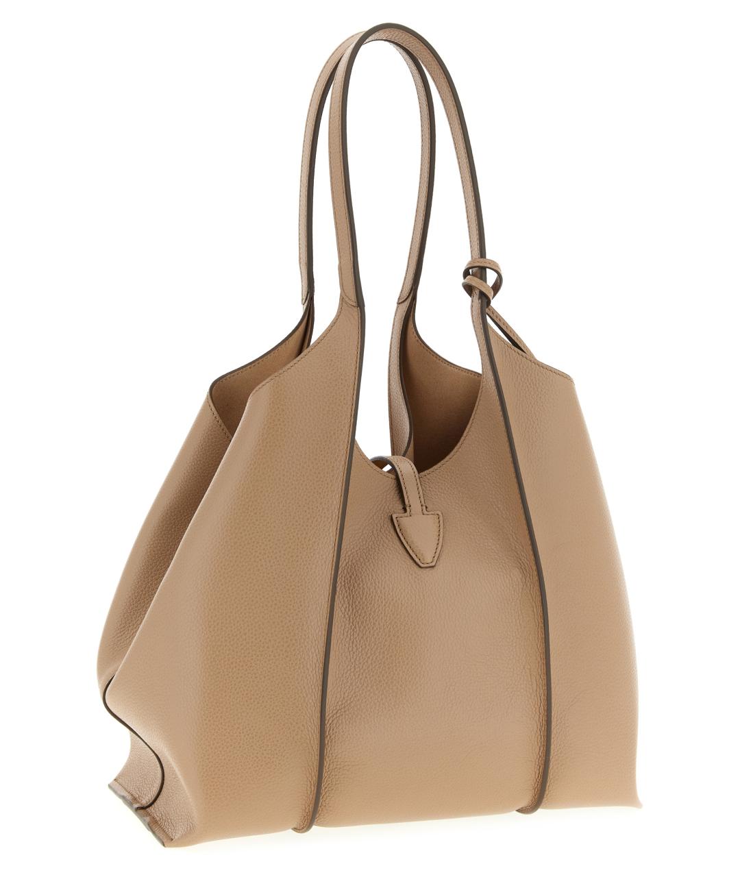 TOD'S Бежевая кожаная сумка через плечо, фото 2