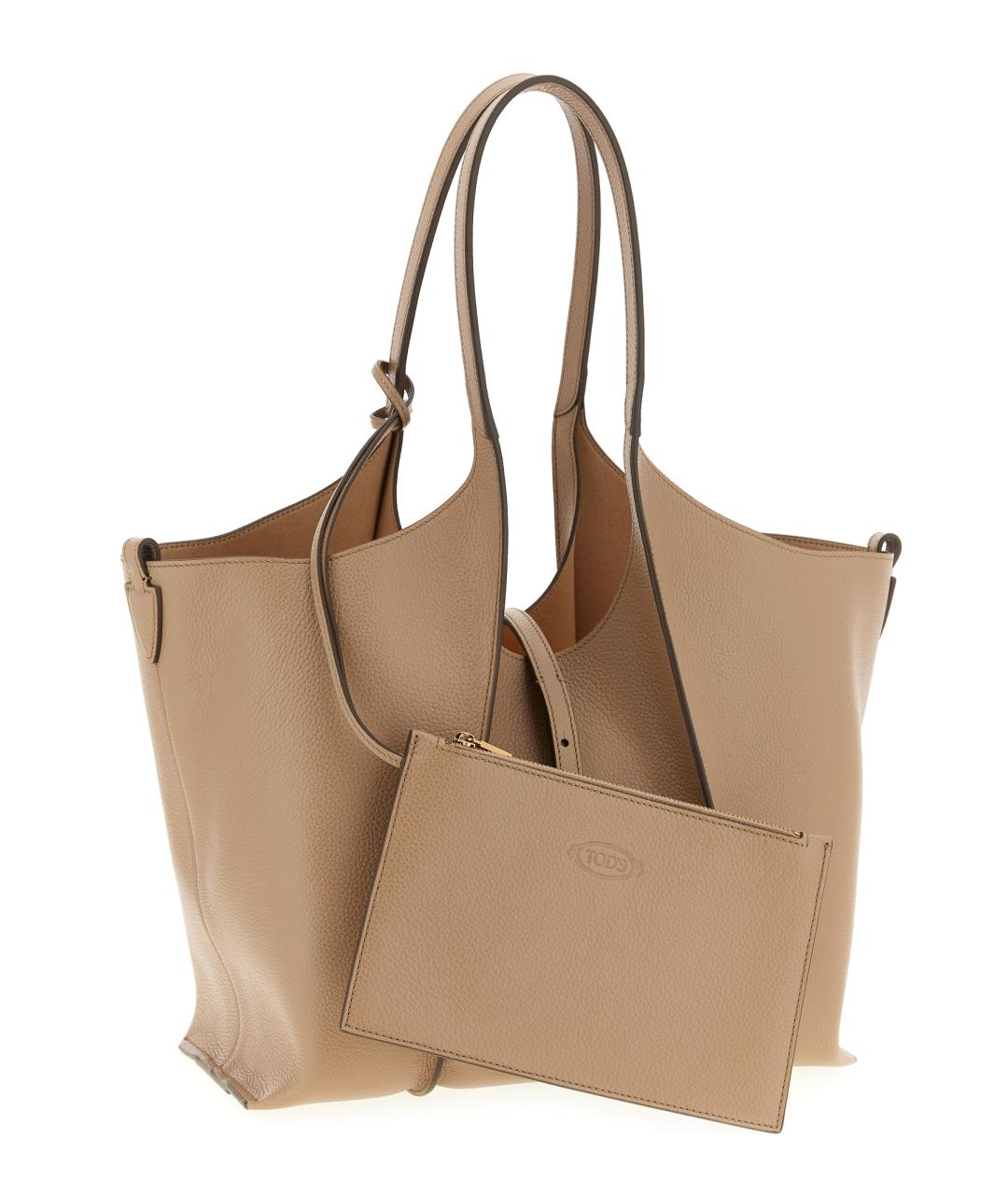 TOD'S Бежевая кожаная сумка через плечо, фото 3
