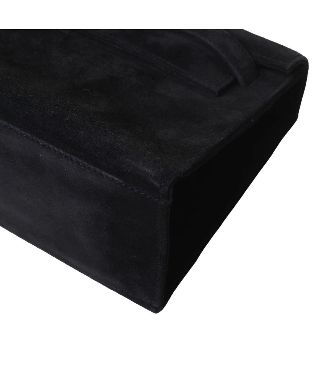 HERMES Черная замшевая сумка с короткими ручками, фото 6