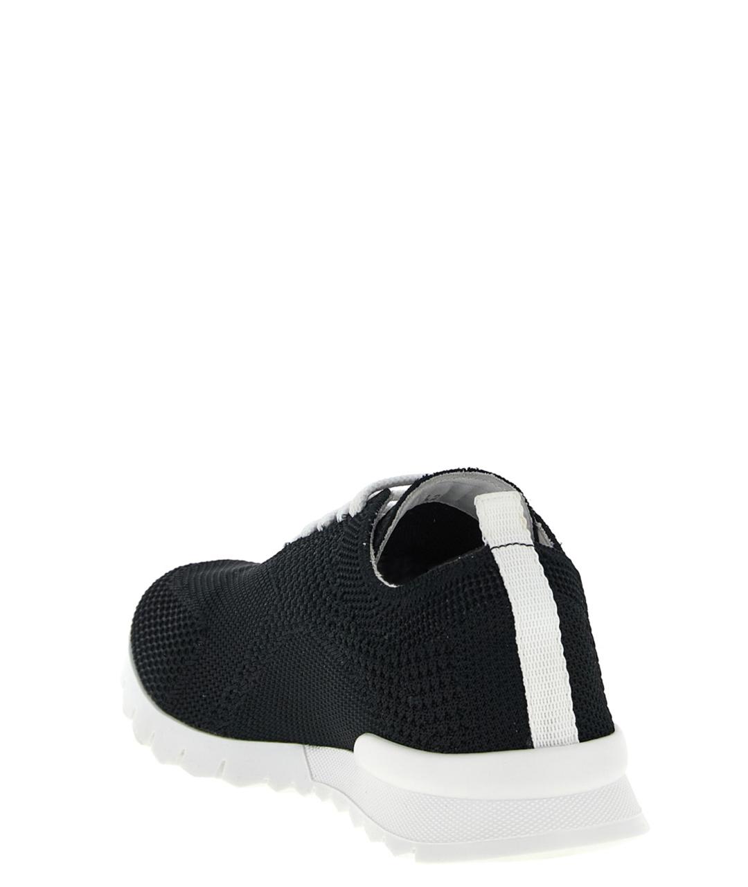 KITON Черные текстильные низкие кроссовки / кеды, фото 3
