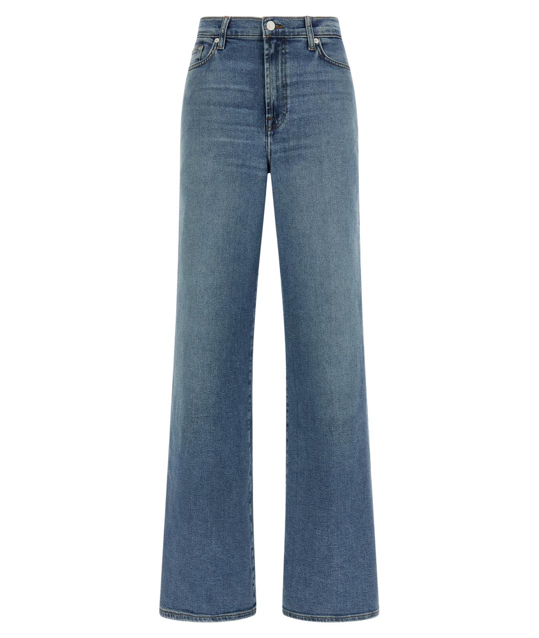 7 FOR ALL MANKIND Синие хлопковые джинсы клеш, фото 1