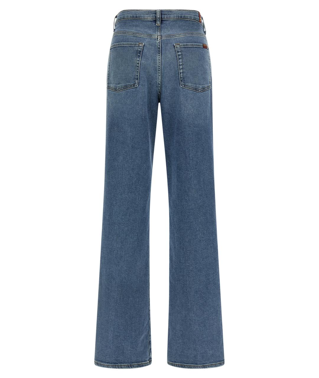 7 FOR ALL MANKIND Синие хлопковые джинсы клеш, фото 2