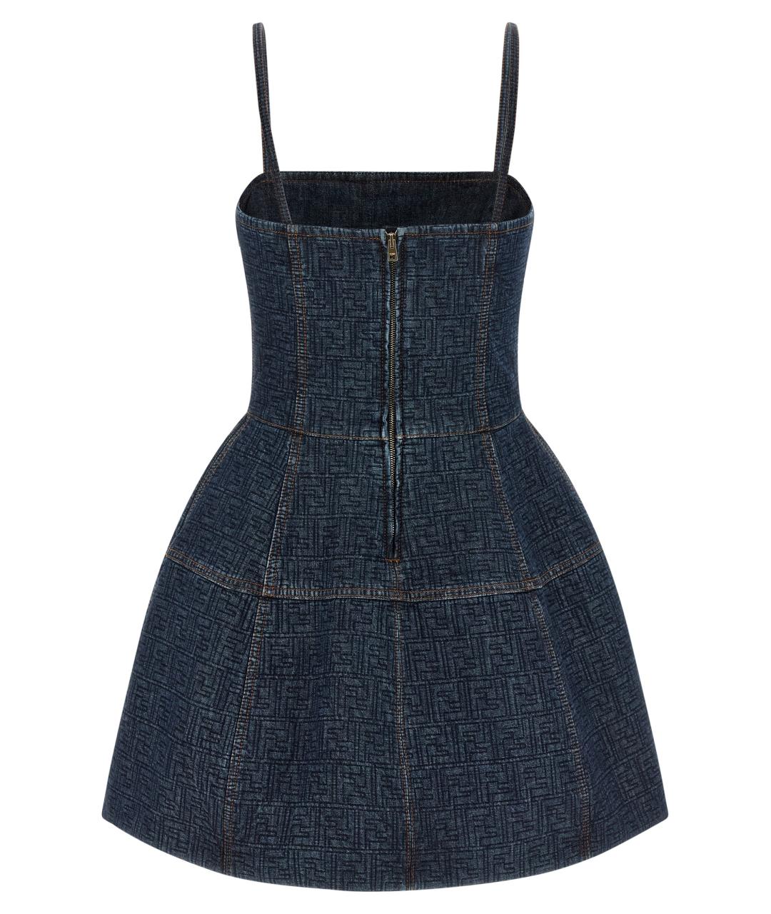 FENDI Синее хлопковое повседневное платье, фото 2