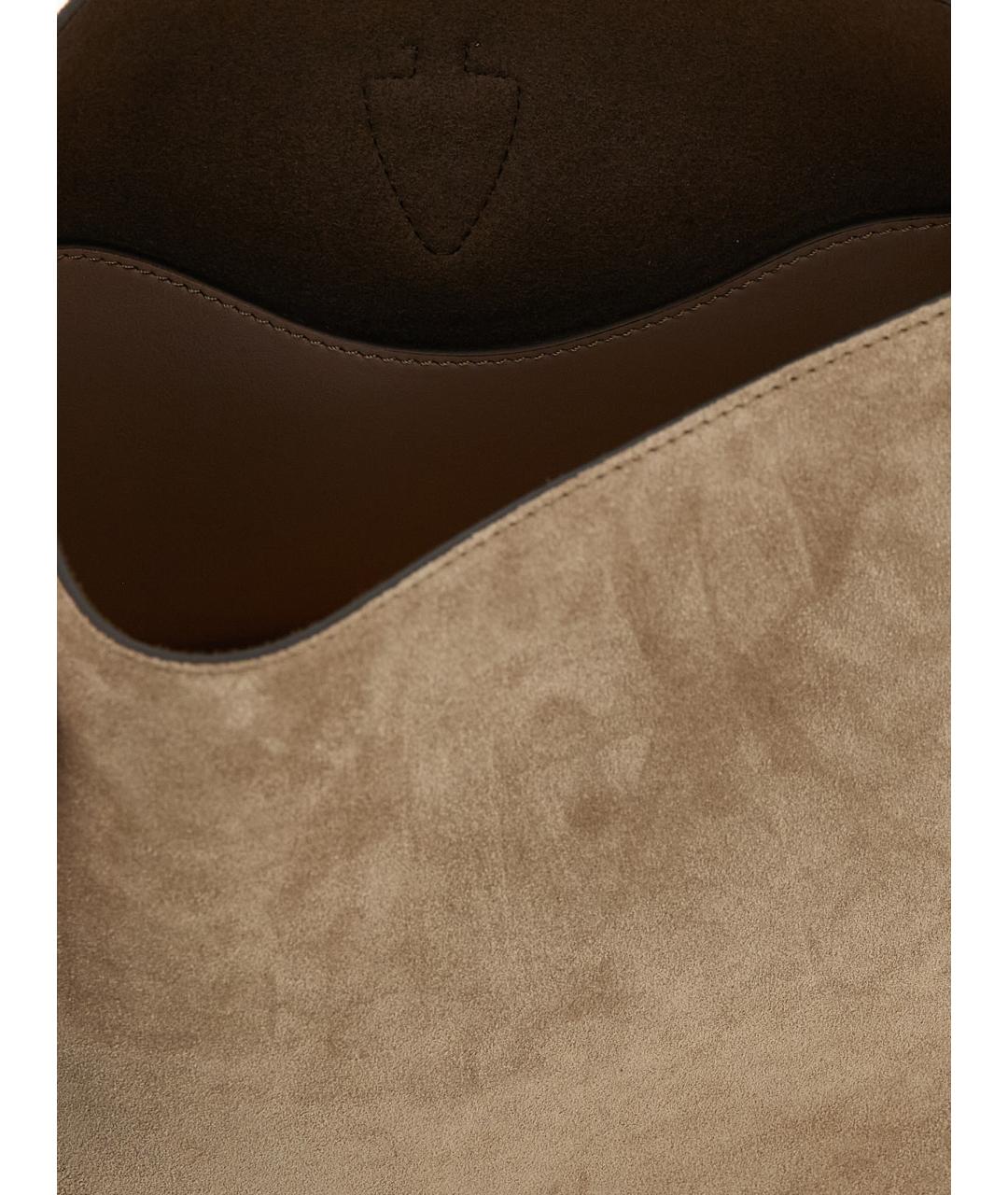 TOD'S Бежевая замшевая сумка с короткими ручками, фото 4