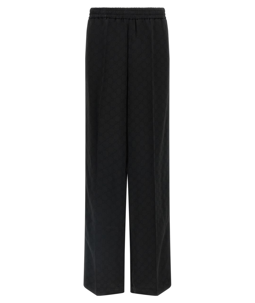 GUCCI Черные вискозные прямые брюки, фото 1
