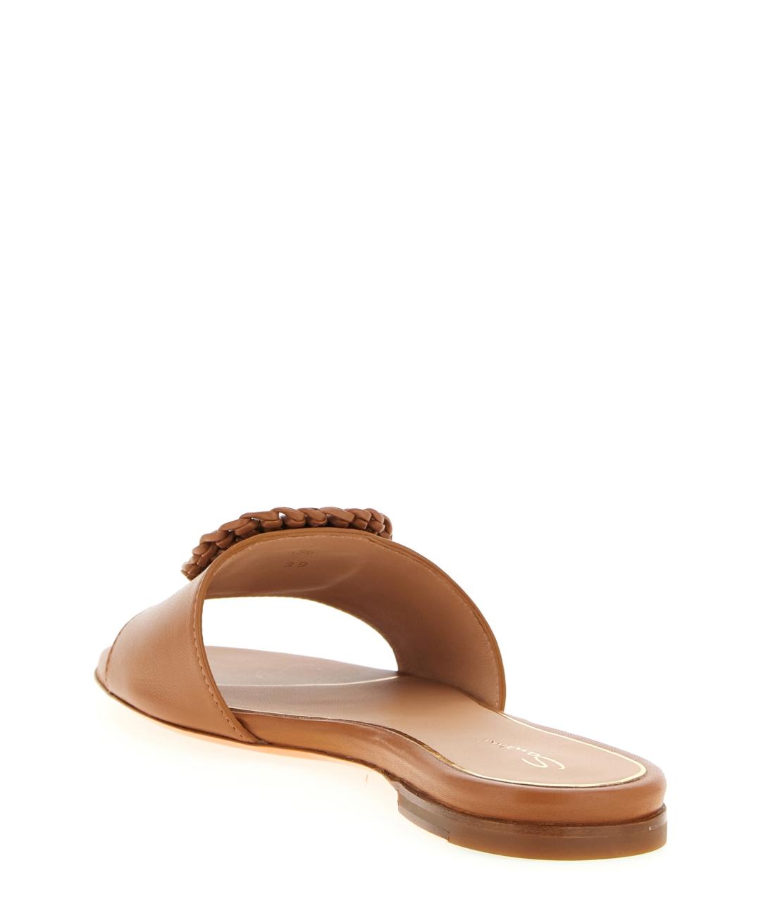 SANTONI Коричневые кожаные сандалии, фото 3