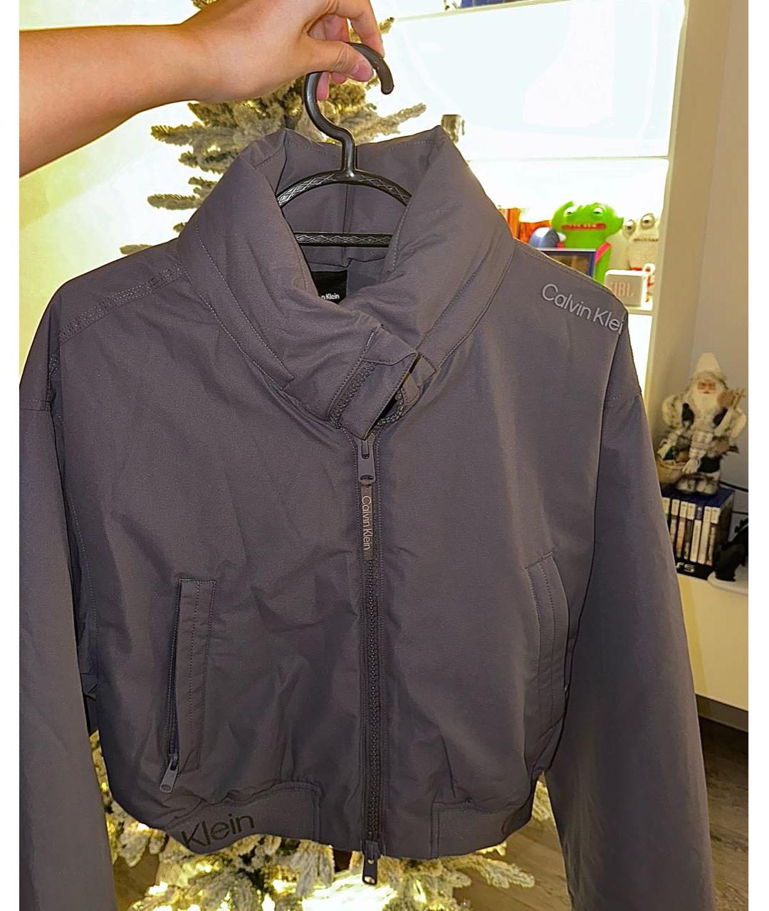 CALVIN KLEIN Серая полиэстеровая куртка, фото 2
