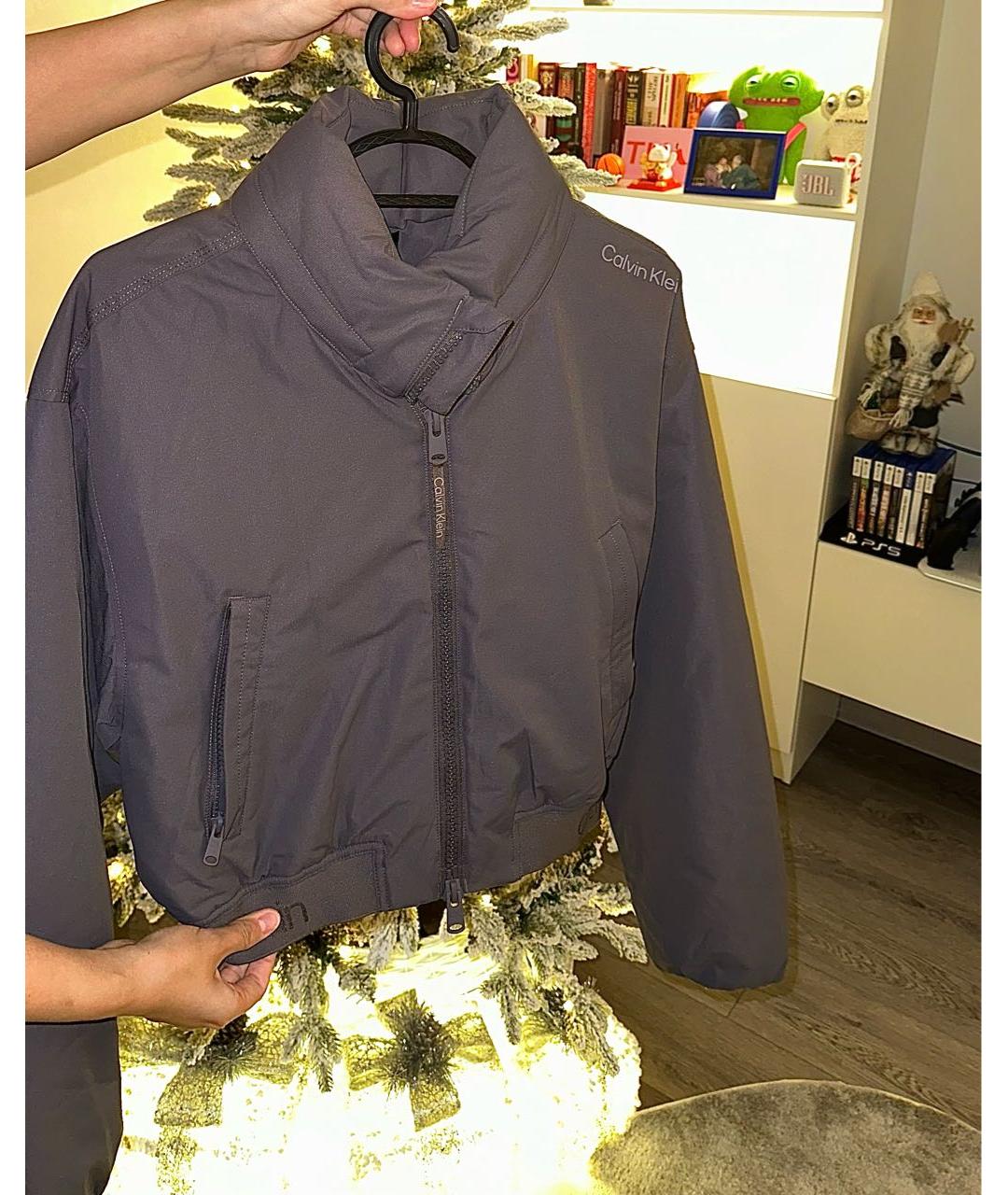 CALVIN KLEIN Серая полиэстеровая куртка, фото 4