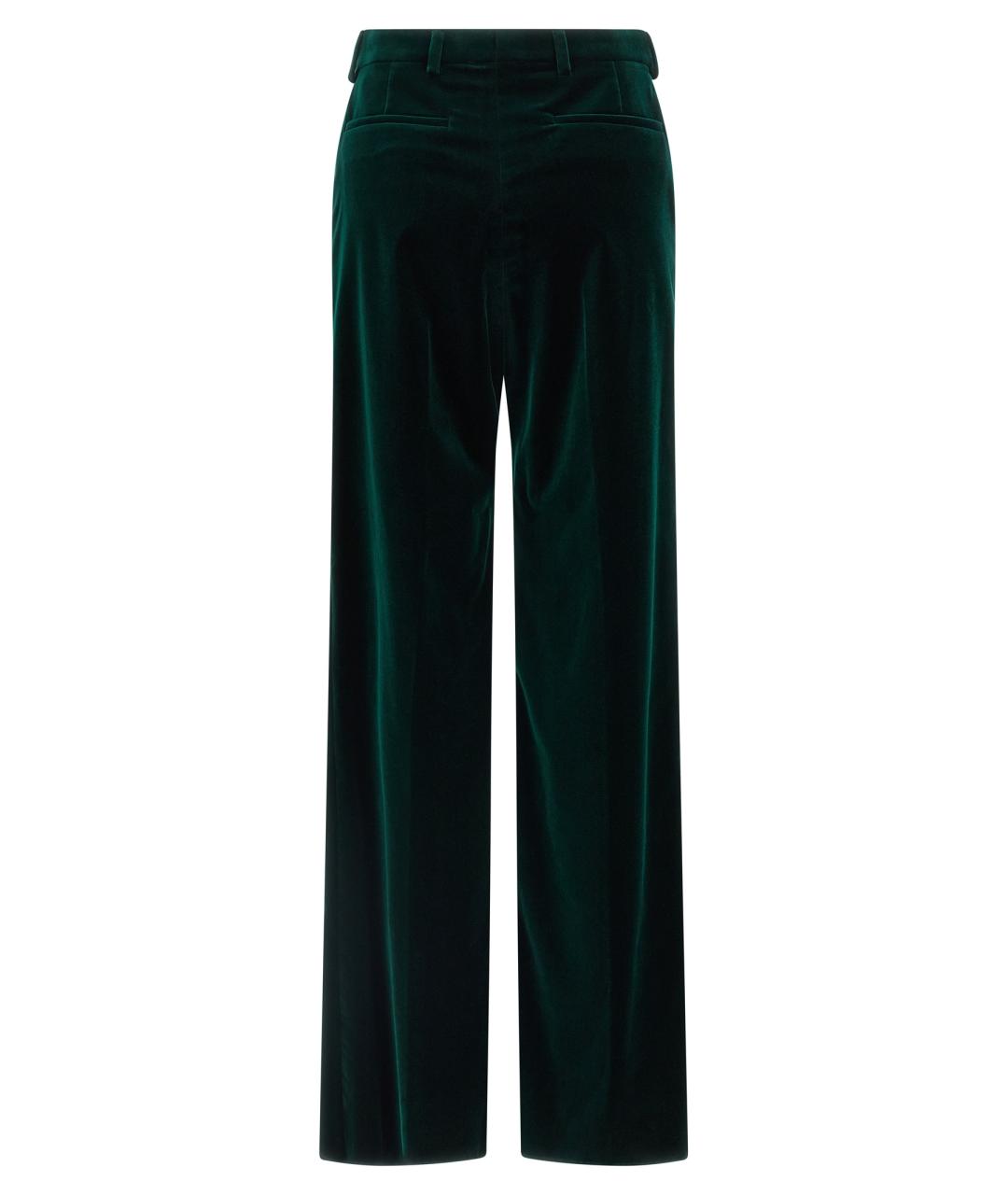 GUCCI Зеленые хлопковые прямые брюки, фото 2