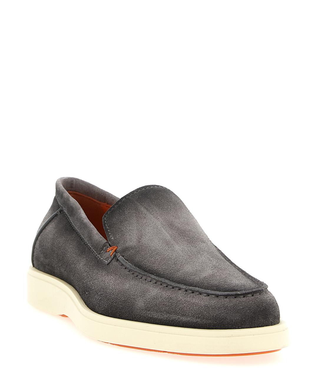 SANTONI Серые замшевые лоферы, фото 2