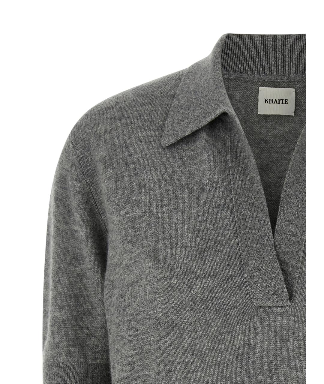 KHAITE Серый кашемировый джемпер / свитер, фото 3