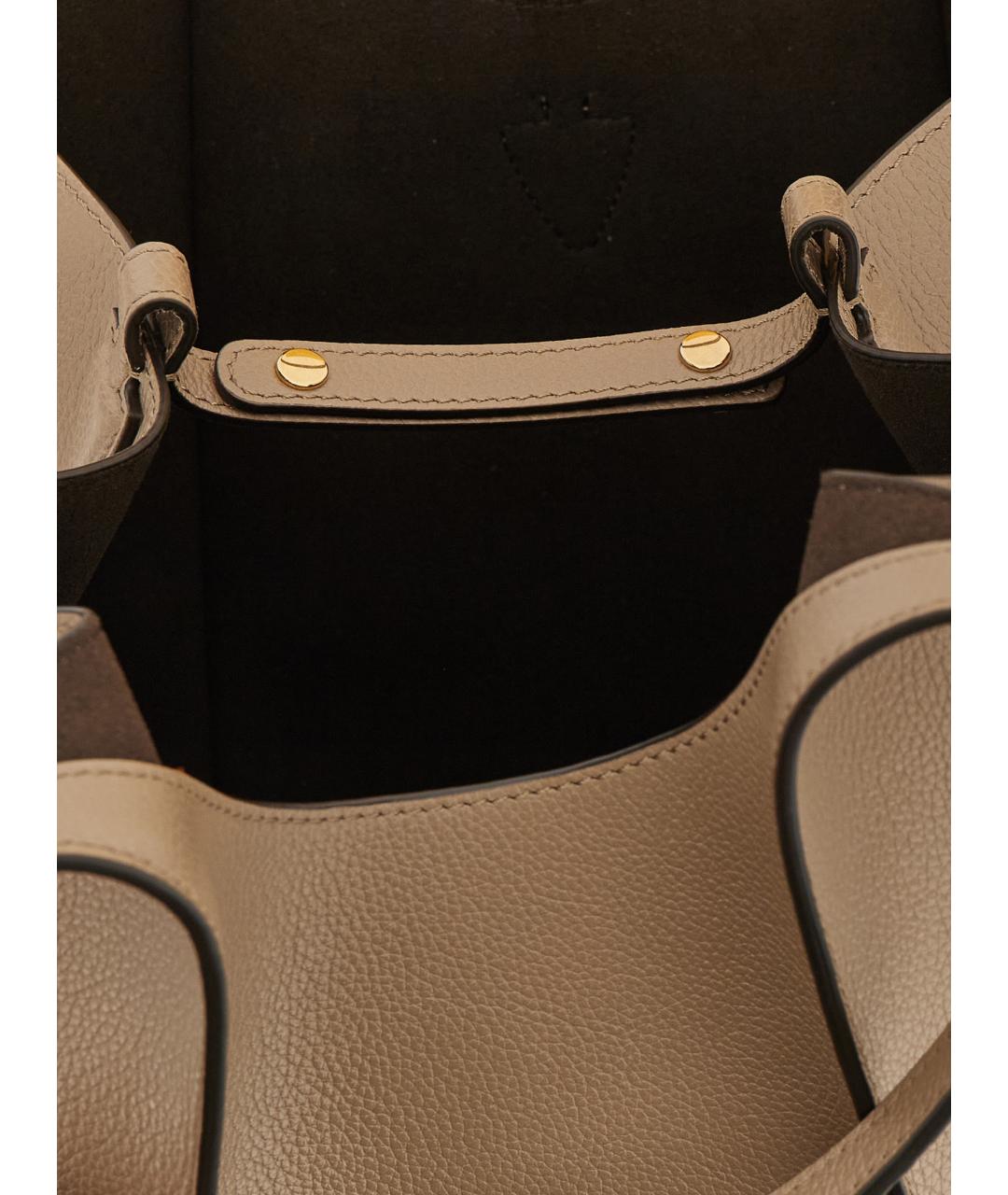 TOD'S Бежевая кожаная сумка через плечо, фото 4