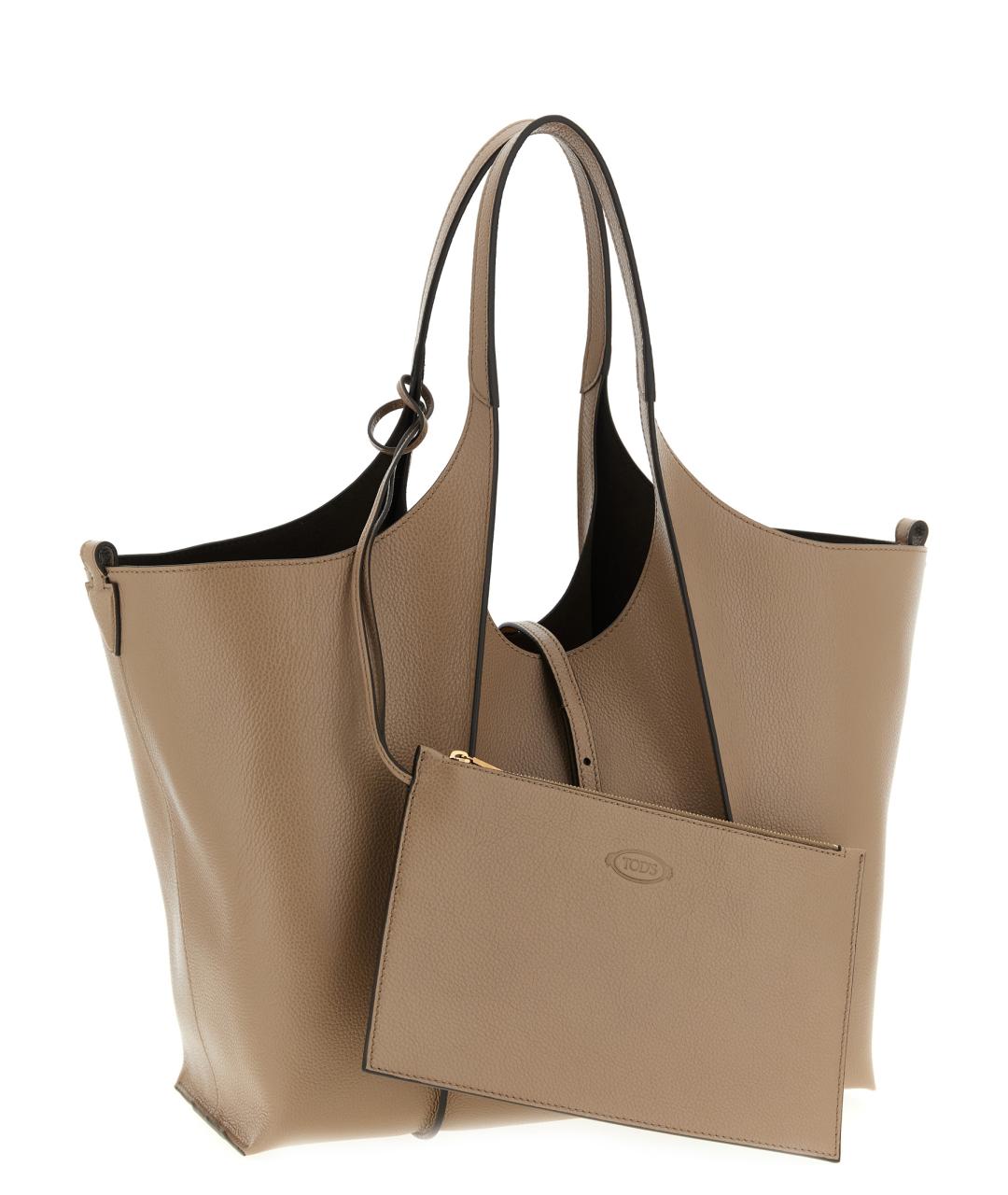 TOD'S Бежевая кожаная сумка через плечо, фото 3