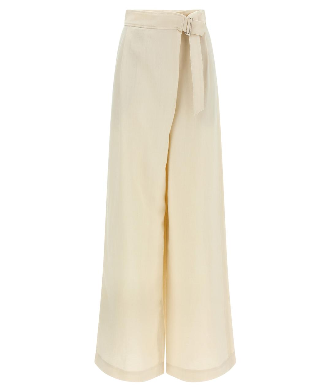 BRUNELLO CUCINELLI Бежевые льняные брюки широкие, фото 1