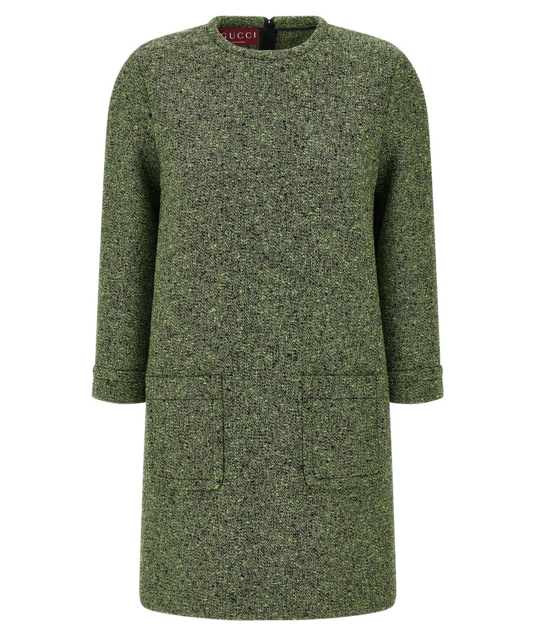 GUCCI Зеленые хлопковое повседневное платье, фото 1