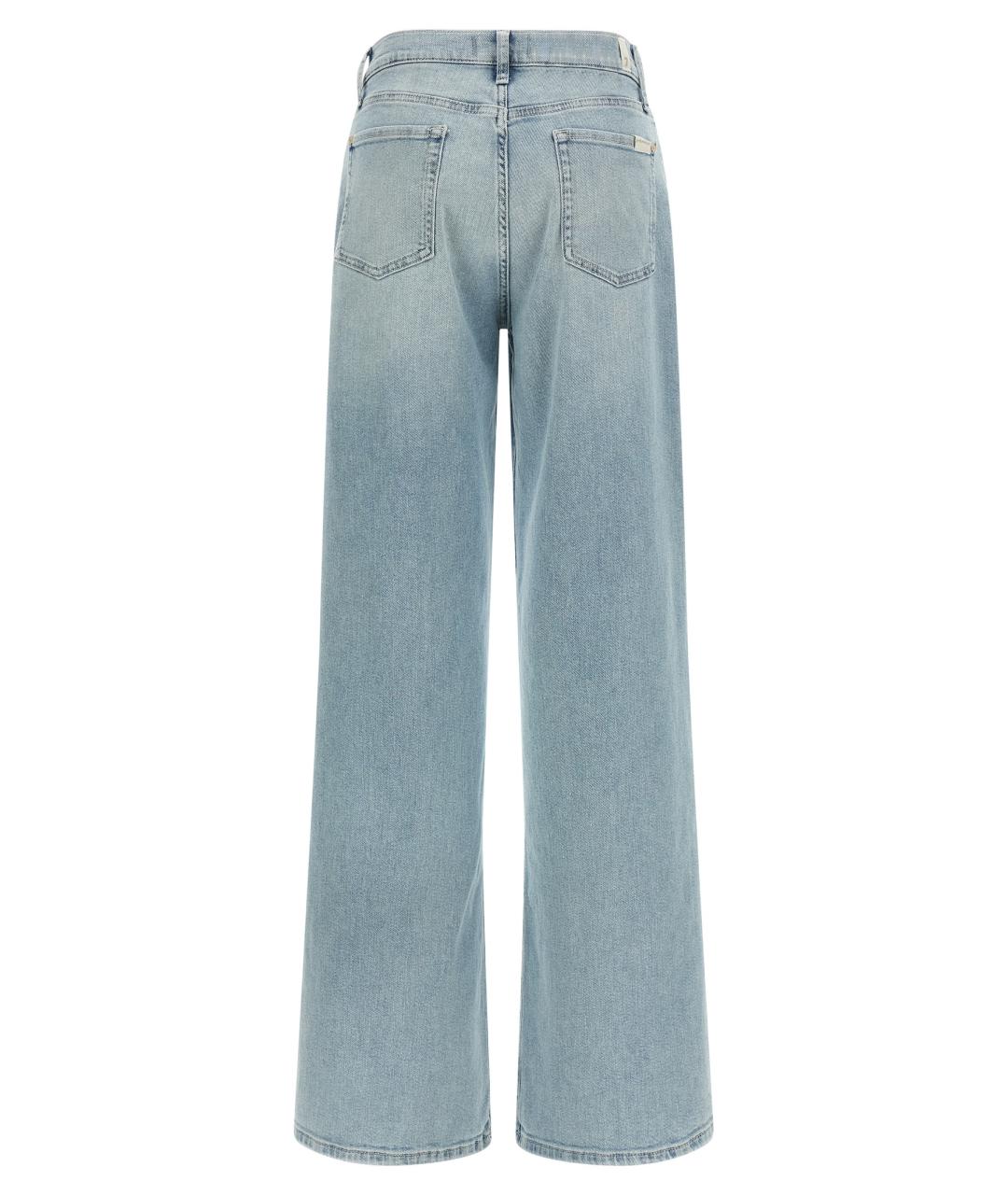 7 FOR ALL MANKIND Голубые хлопковые прямые джинсы, фото 2