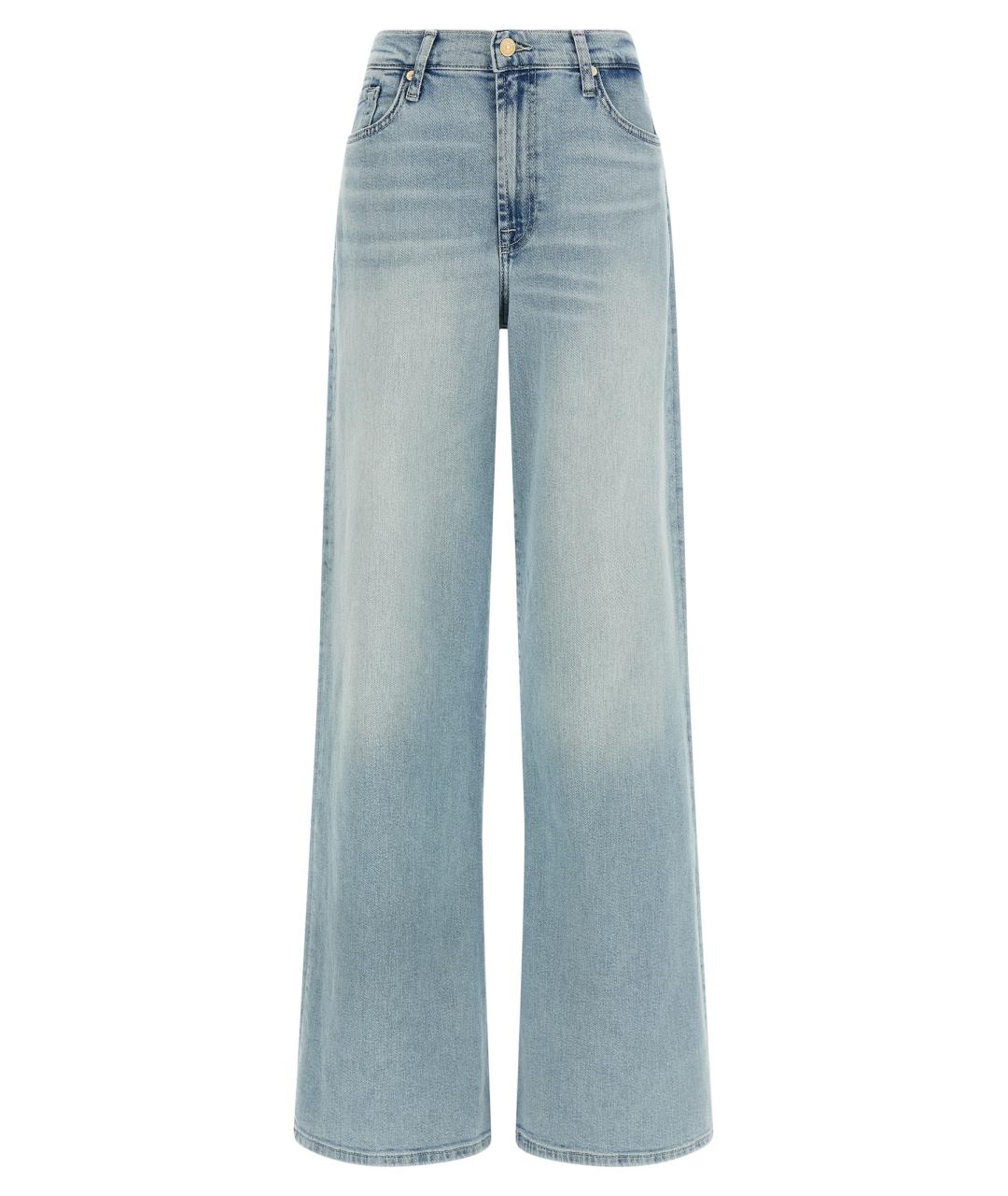 7 FOR ALL MANKIND Голубые хлопковые прямые джинсы, фото 1