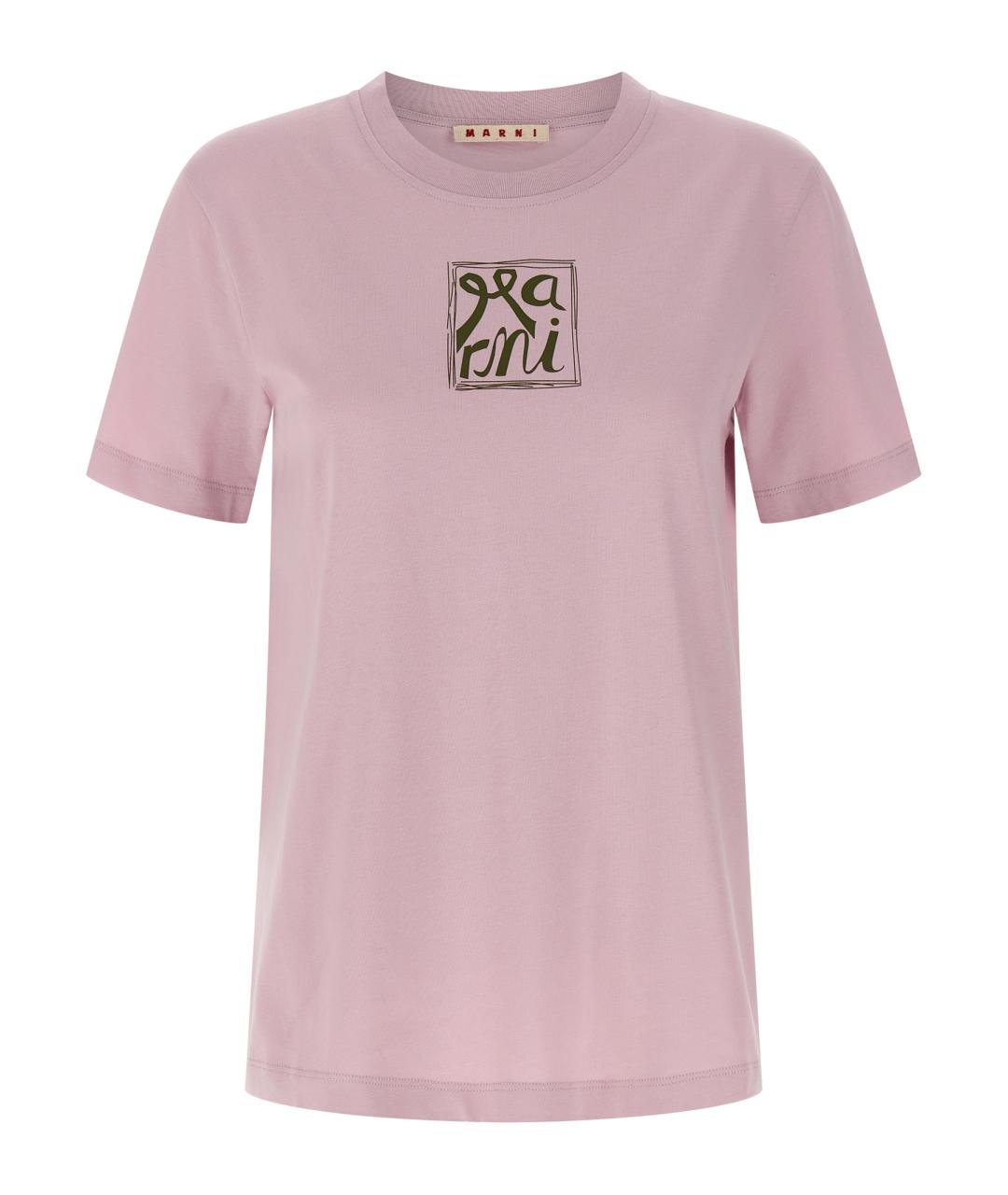 MARNI Розовая хлопковая футболка, фото 1