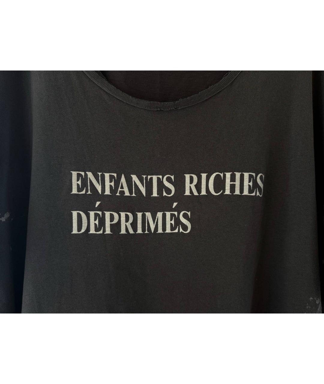 Enfants Riches Déprimés Антрацитовая хлопковая футболка, фото 4