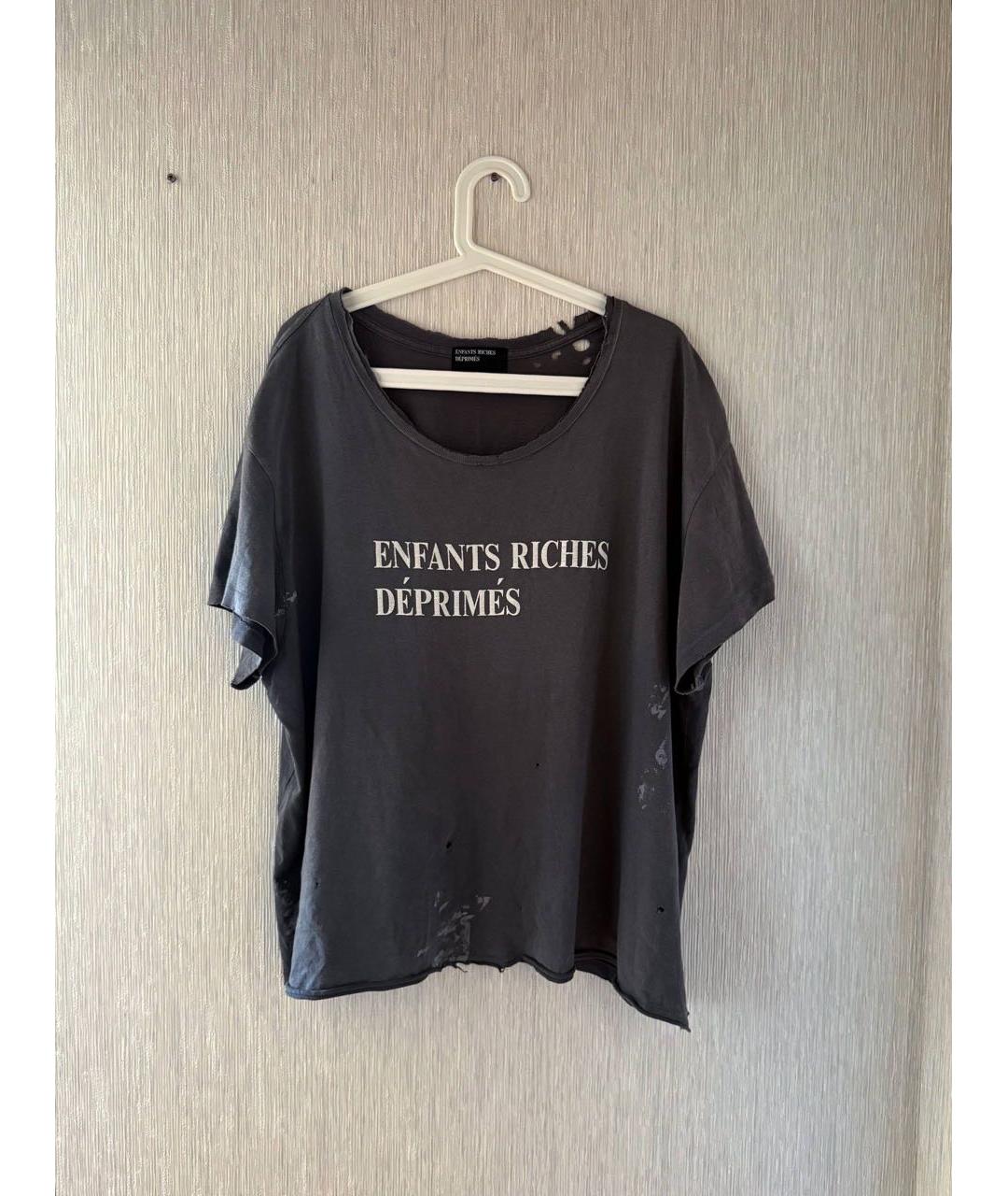 Enfants Riches Déprimés Антрацитовая хлопковая футболка, фото 8