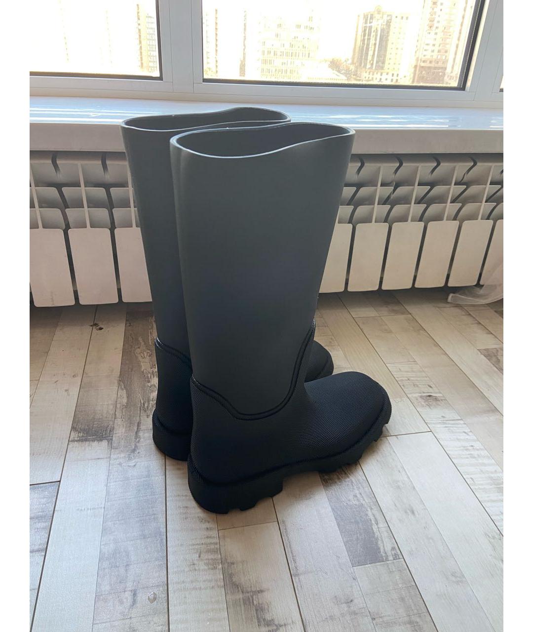 BURBERRY Черные резиновые высокие ботинки, фото 3