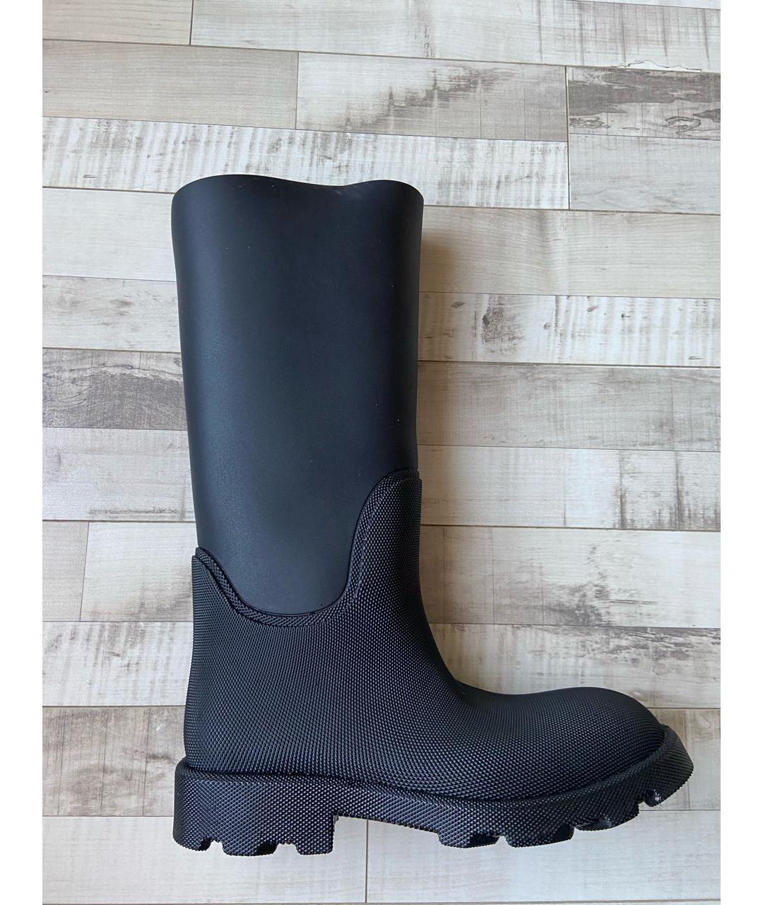 BURBERRY Черные резиновые высокие ботинки, фото 7