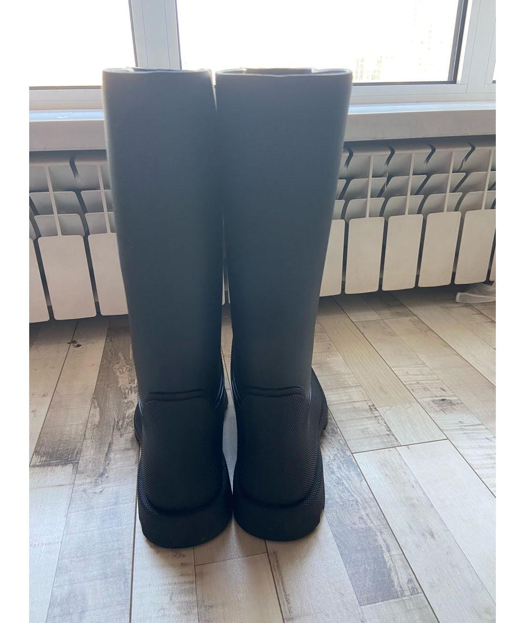 BURBERRY Черные резиновые высокие ботинки, фото 4