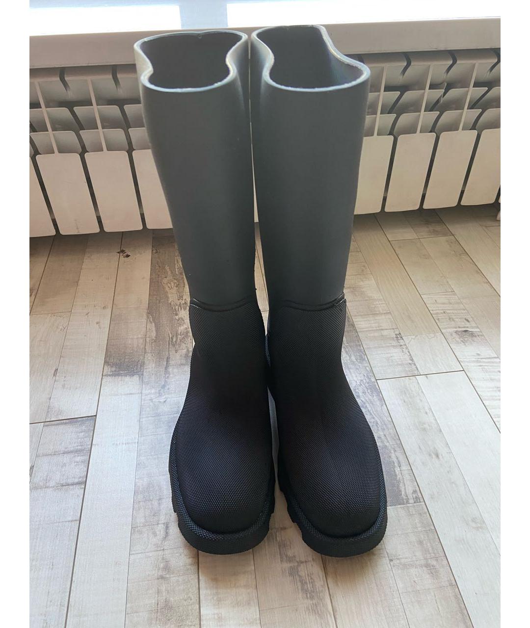 BURBERRY Черные резиновые высокие ботинки, фото 2