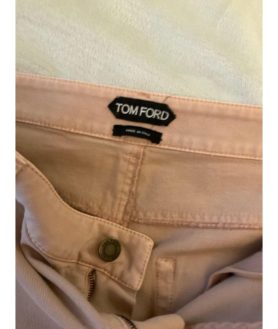 TOM FORD Розовая хлопко-эластановая юбка миди, фото 3