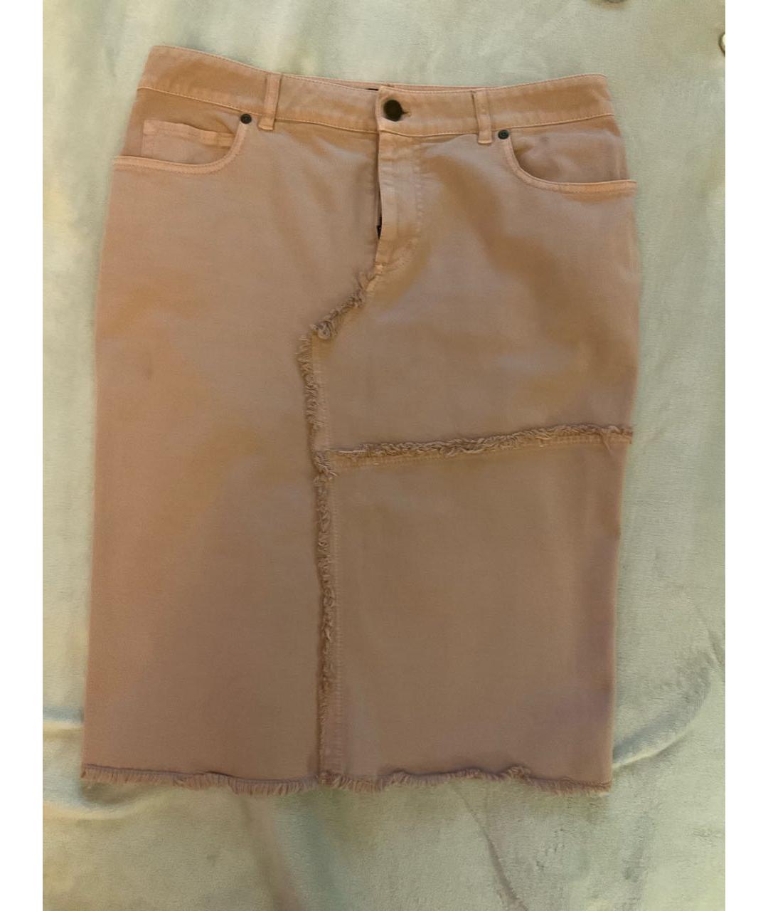 TOM FORD Розовая хлопко-эластановая юбка миди, фото 5