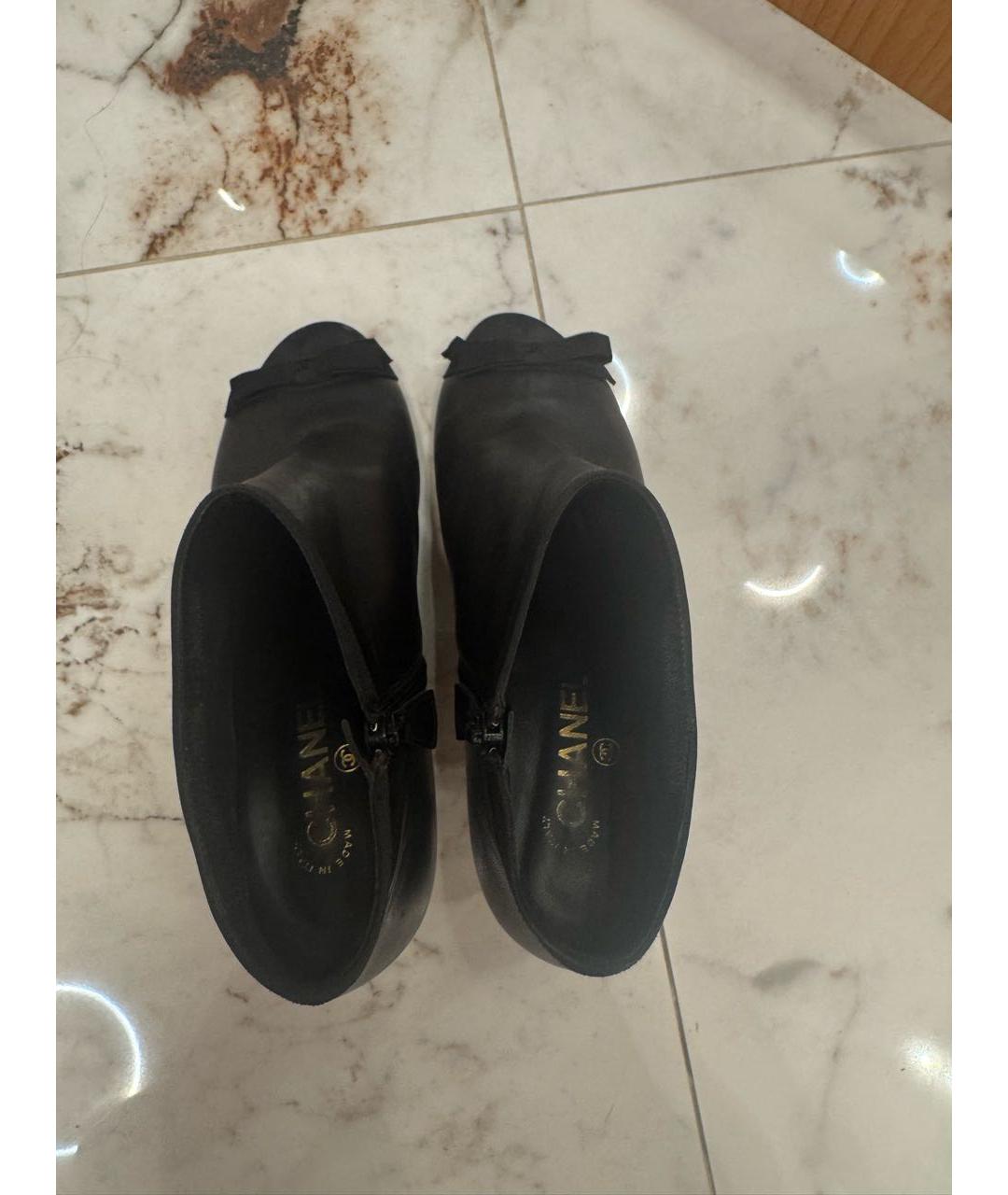 CHANEL Черные кожаные туфли, фото 3