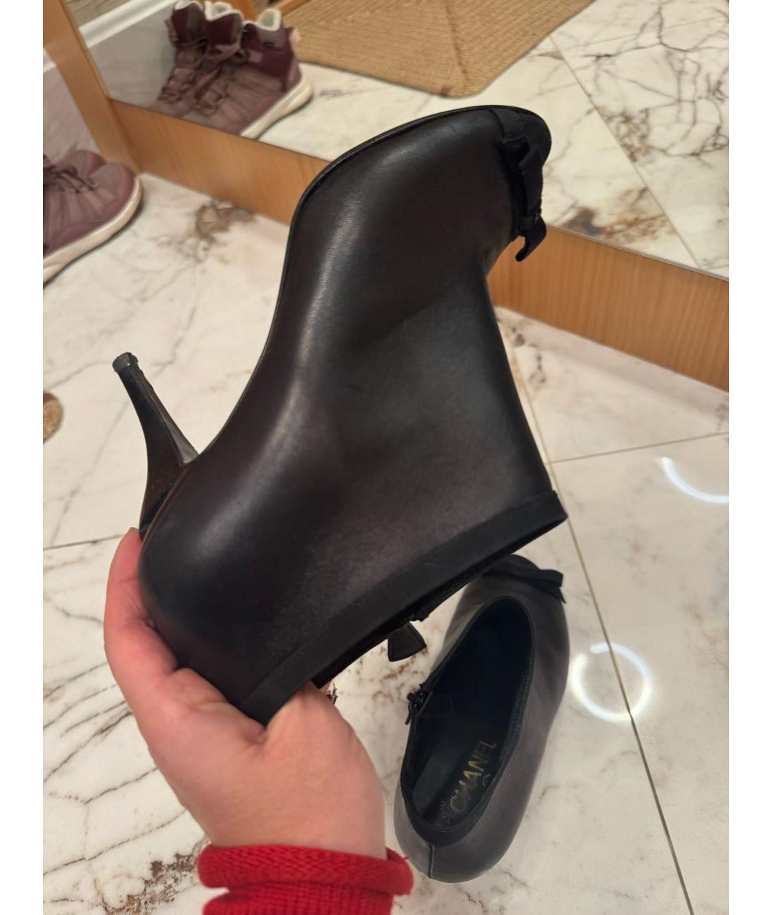 CHANEL Черные кожаные туфли, фото 5