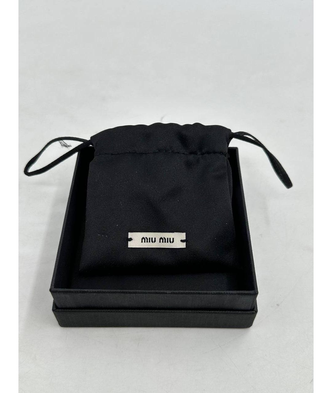 MIU MIU Белые латунные серьги, фото 4