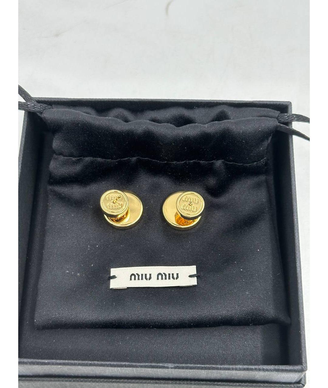 MIU MIU Белые латунные серьги, фото 2