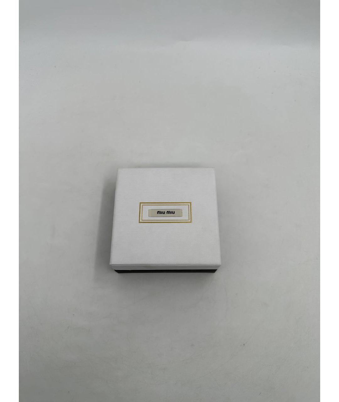 MIU MIU Белые латунные серьги, фото 5