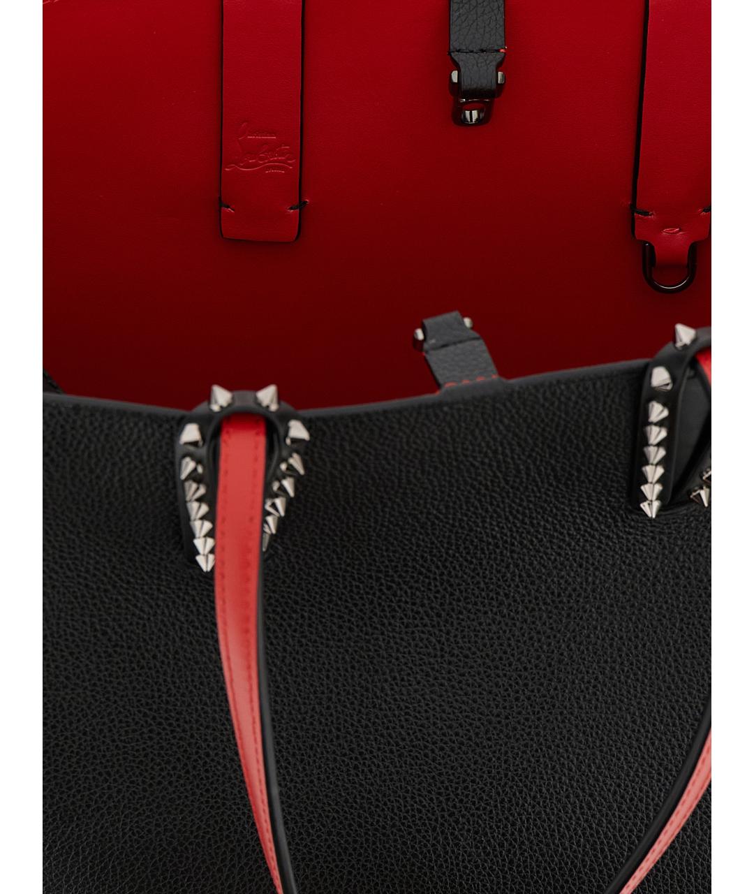 CHRISTIAN LOUBOUTIN Черная кожаная сумка тоут, фото 4