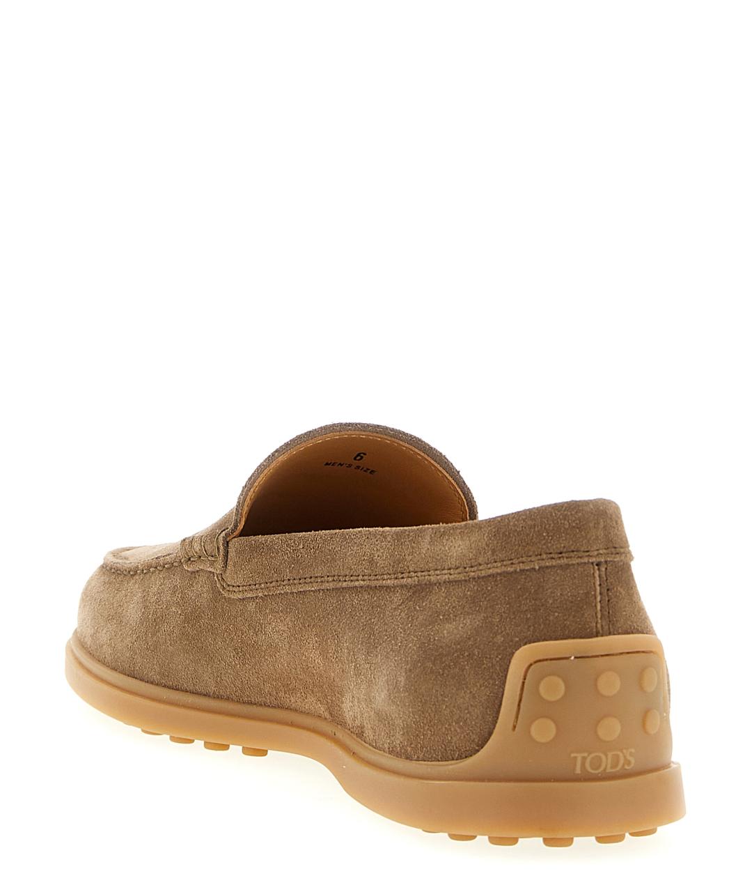 TOD'S Бежевые замшевые лоферы, фото 3