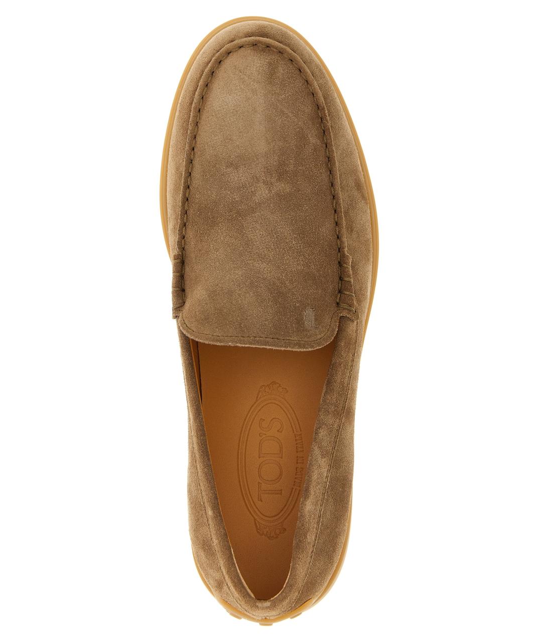 TOD'S Бежевые замшевые лоферы, фото 4