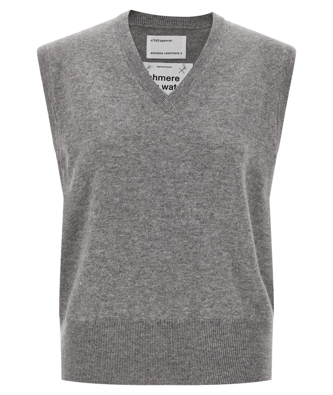 EXTREME CASHMERE Серая кашемировая жилетка, фото 1