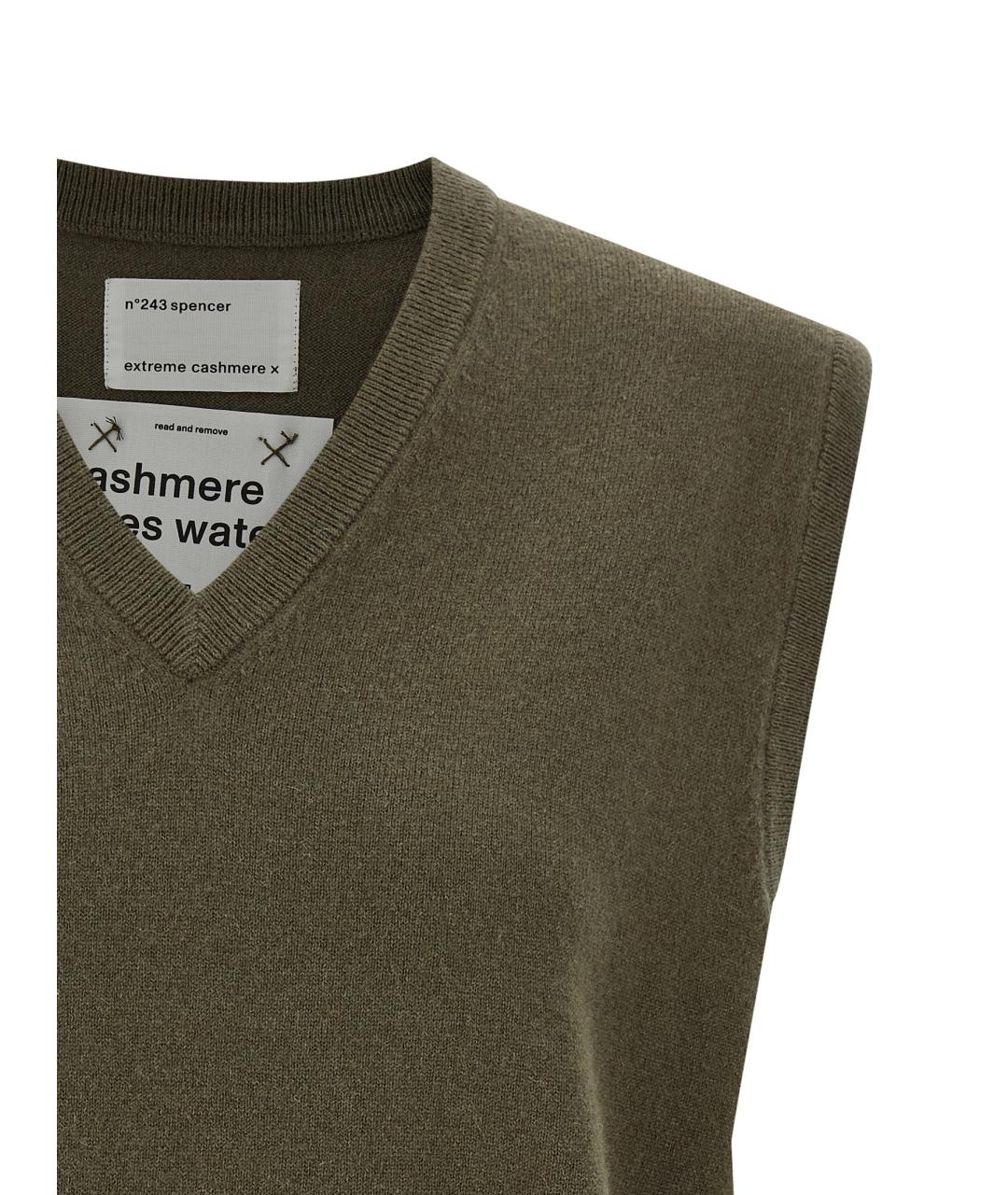 EXTREME CASHMERE Зеленая кашемировая жилетка, фото 3