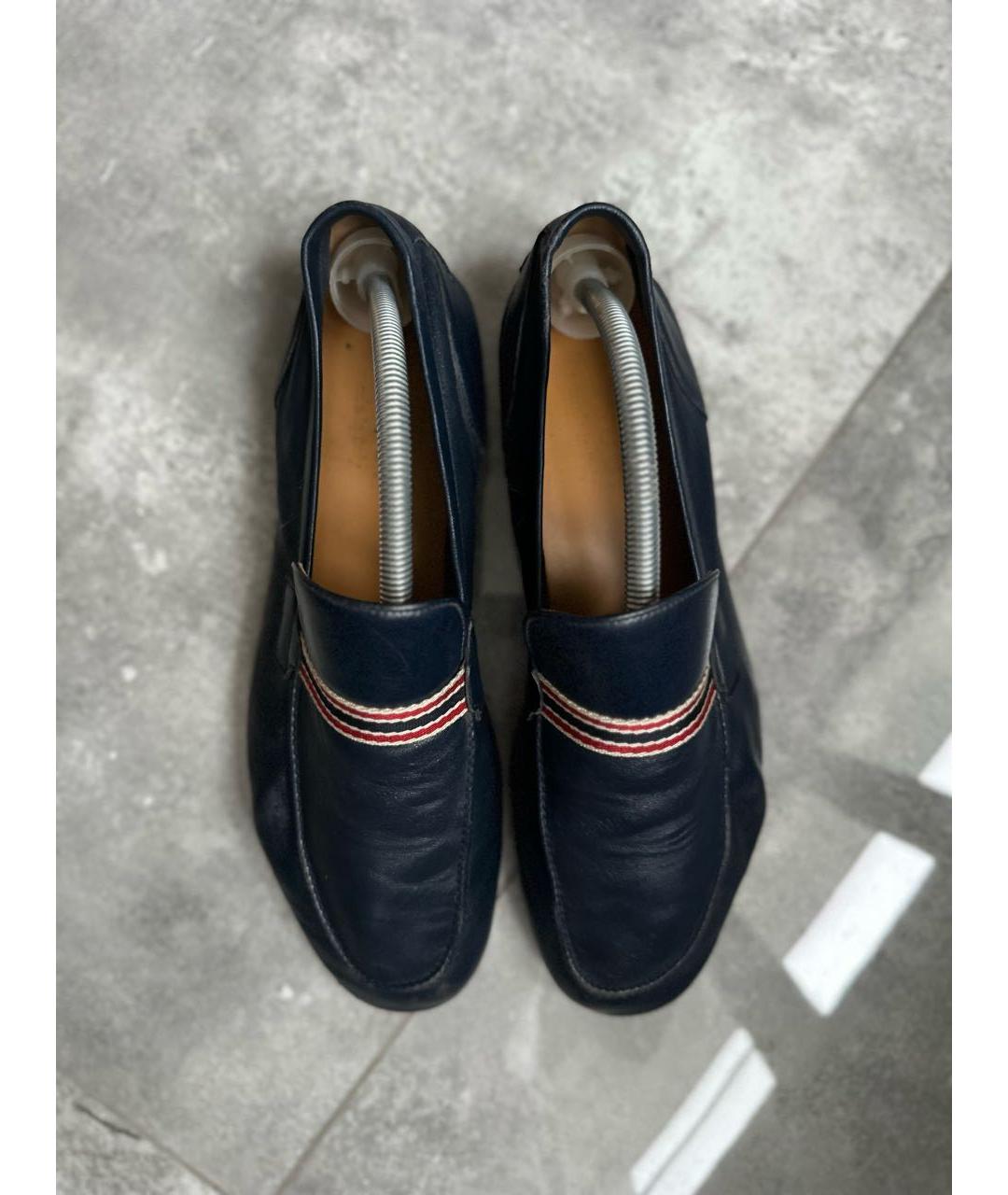 GUCCI Темно-синие кожаные лоферы, фото 4