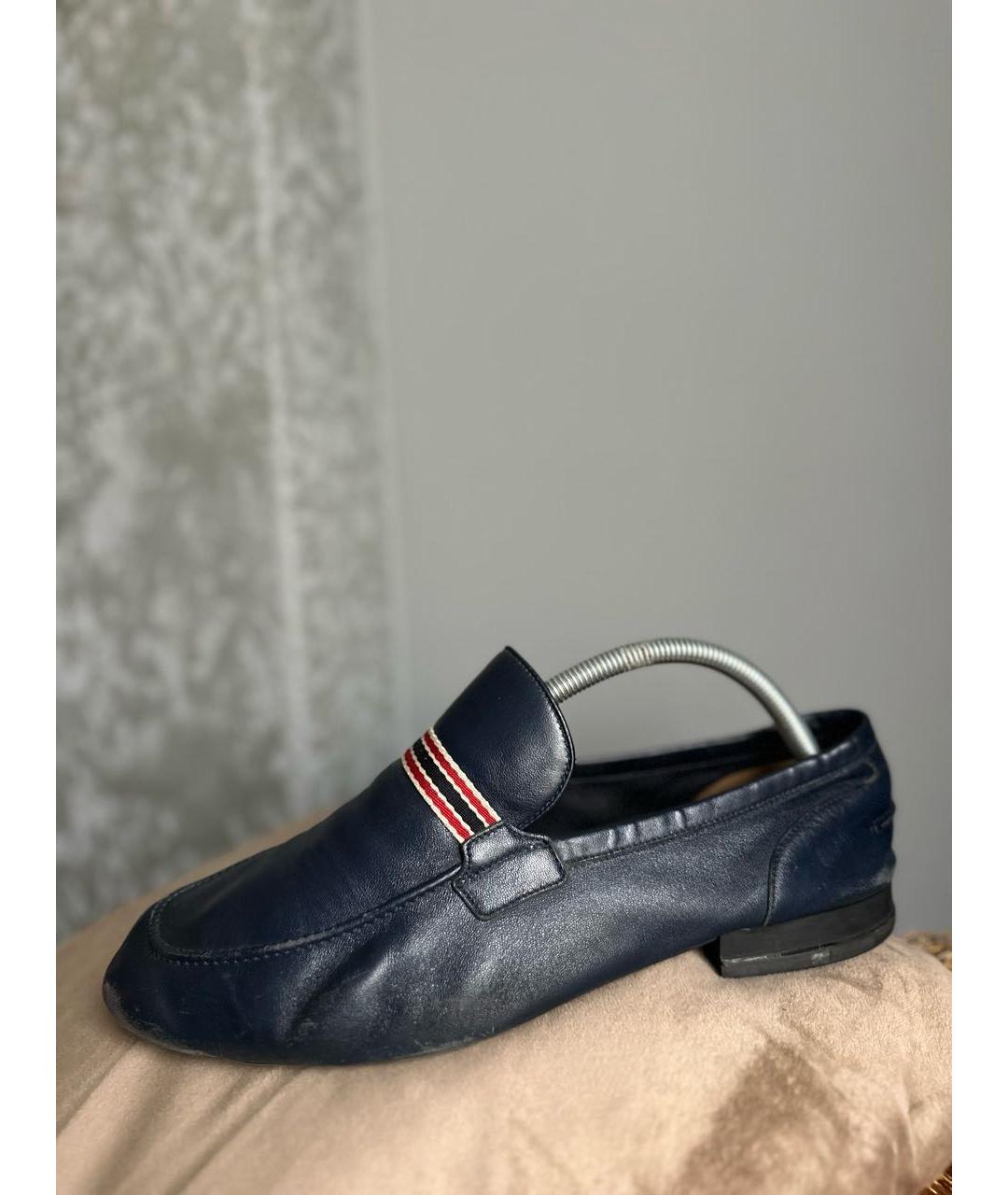 GUCCI Темно-синие кожаные лоферы, фото 2