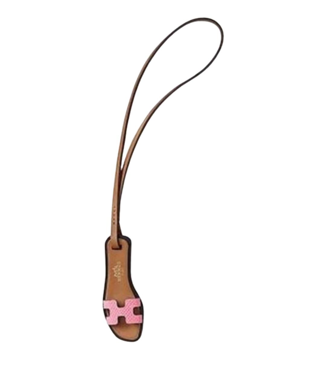 HERMES Розовый брелок, фото 1