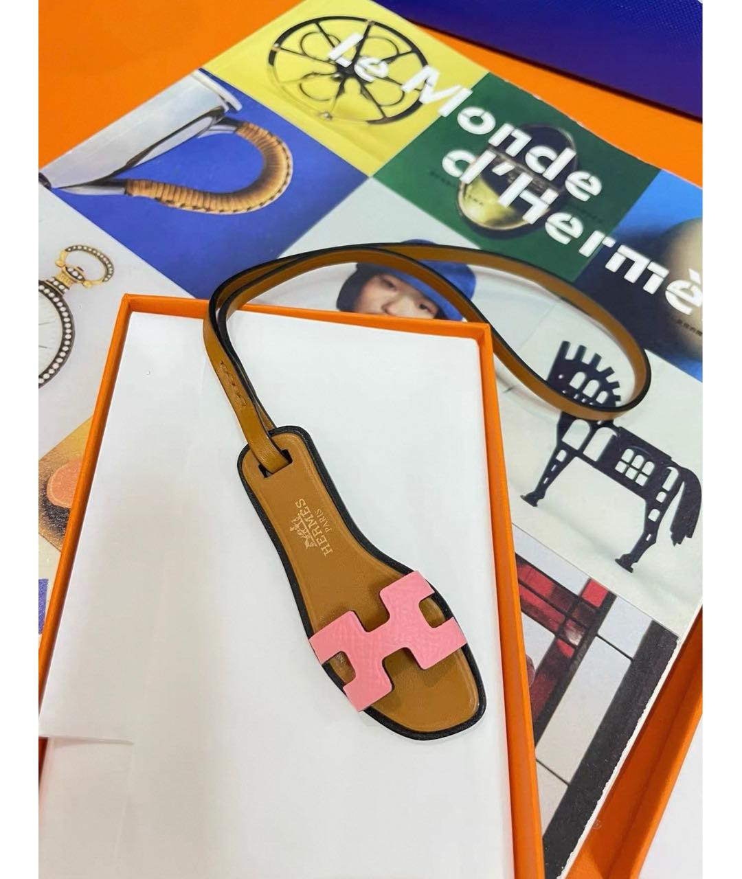 HERMES Розовый брелок, фото 2